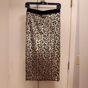 Le Superbe Leopard Print Sequin Skirt